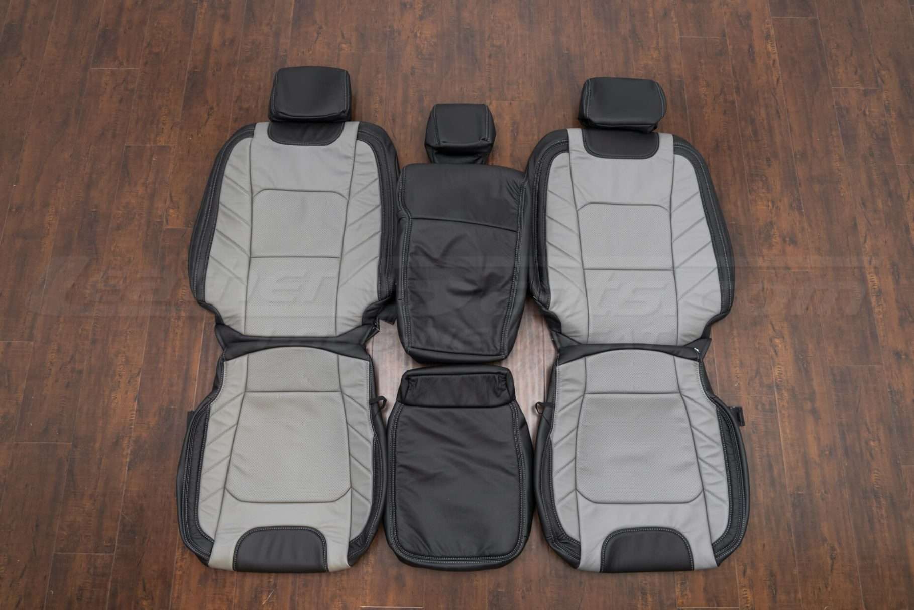 2015-2020 Ford F-150 Leather Kit - Black & Stone - Front seats with console