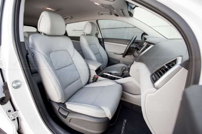 Honda Tucson Installed Leather Seats - Ash - Front interior with passenger side view