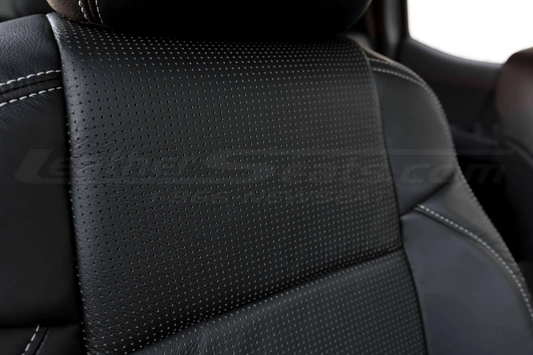 2016-2020 Toyota Tacoma Leather Seats - Black - Piazza Gray Perforated backrest