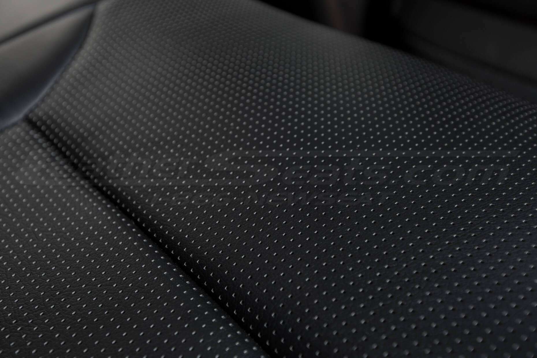 2016-2020 Toyota Tacoma Leather Seats - Black - Installed - Piazza Grey Perforated Cushion