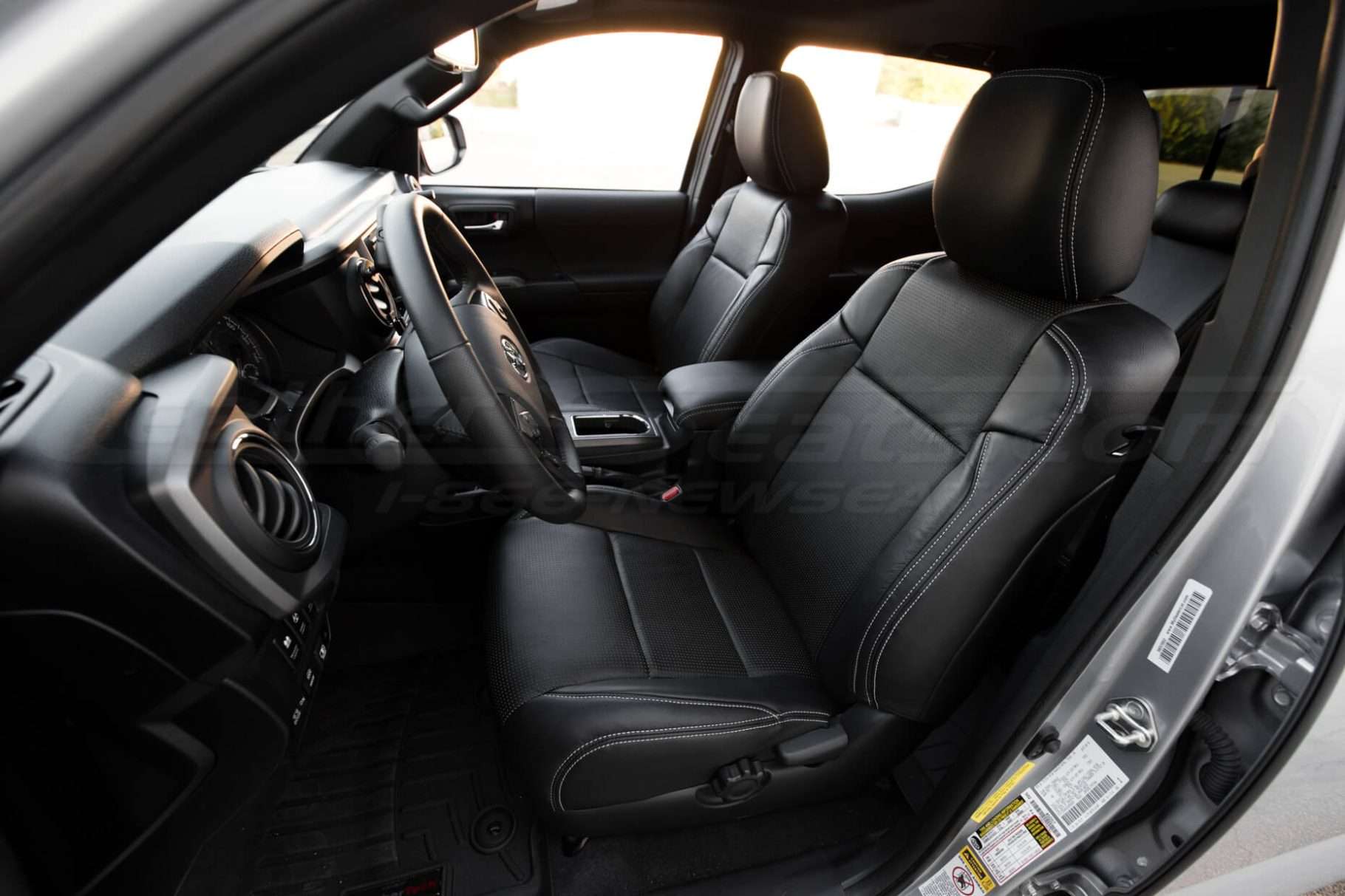 2016-2020 Toyota Tacoma Leather Seats - Black - Installed - Front interior from drivers side