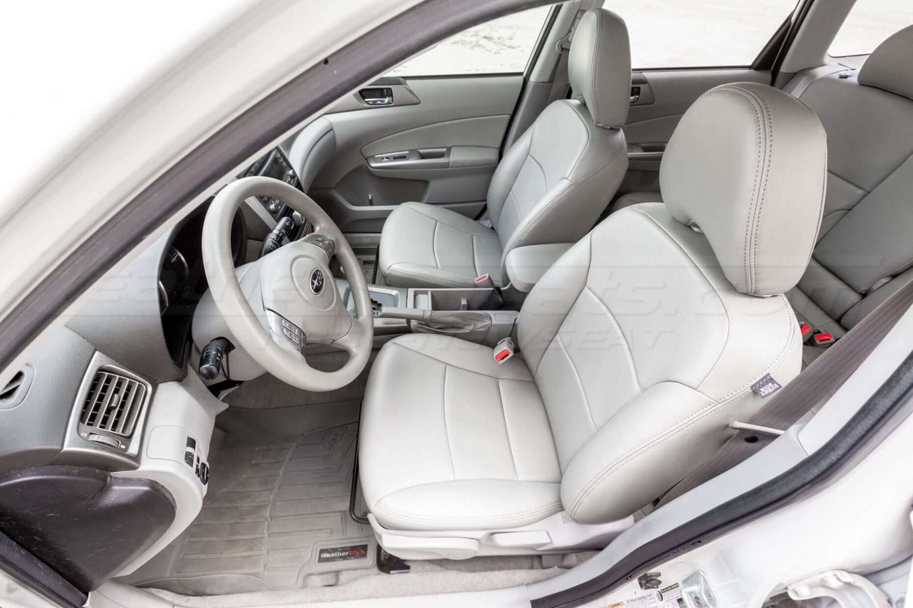 Subaru Forester Upholstery Kit - Ash - Installed - Front interior from drivers side