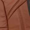 Leather upholstery double-stitching close-up