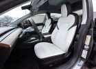 Tesla Model 3 Leather Seats - Black & Nappa White - Front drivers seat