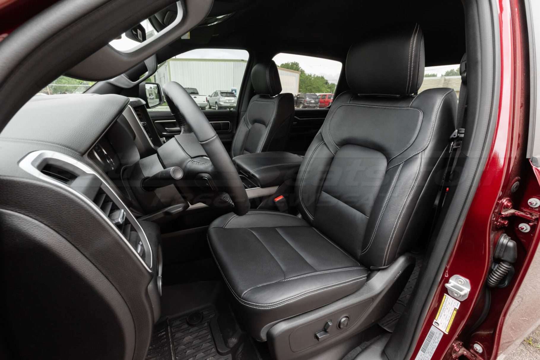 2019-2020 Dodge Ram Leather Seats - Black - Front interior from driver side