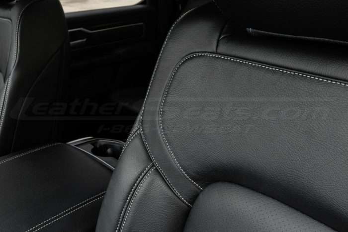 2019-2020 Dodge Ram Leather Seats - Black - Front backrest stitching
