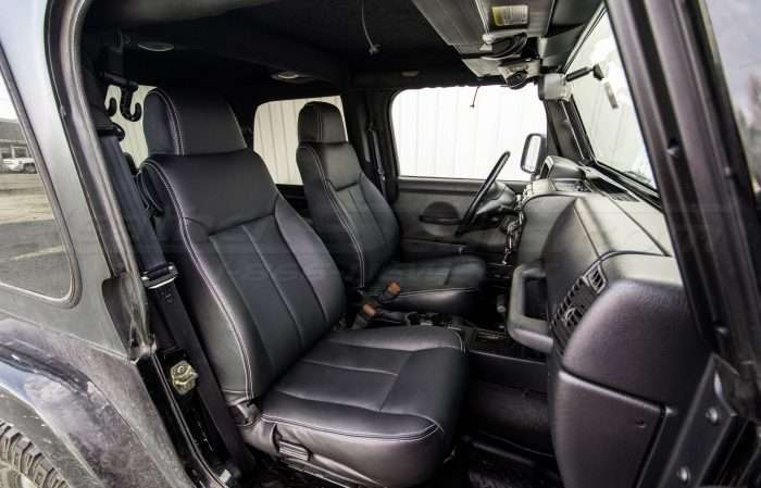 Jeep Wrangler JL Upholstery Kit - Black - Installed - Front interior passenger side