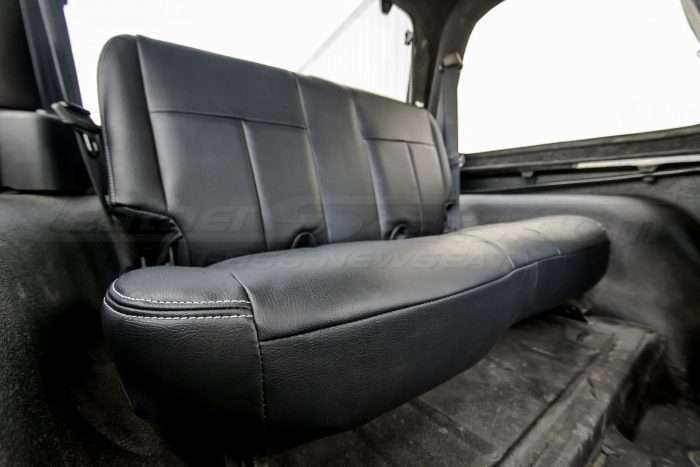 Jeep Wrangler JL Upholstery Kit - Black - Rear seat close-up;