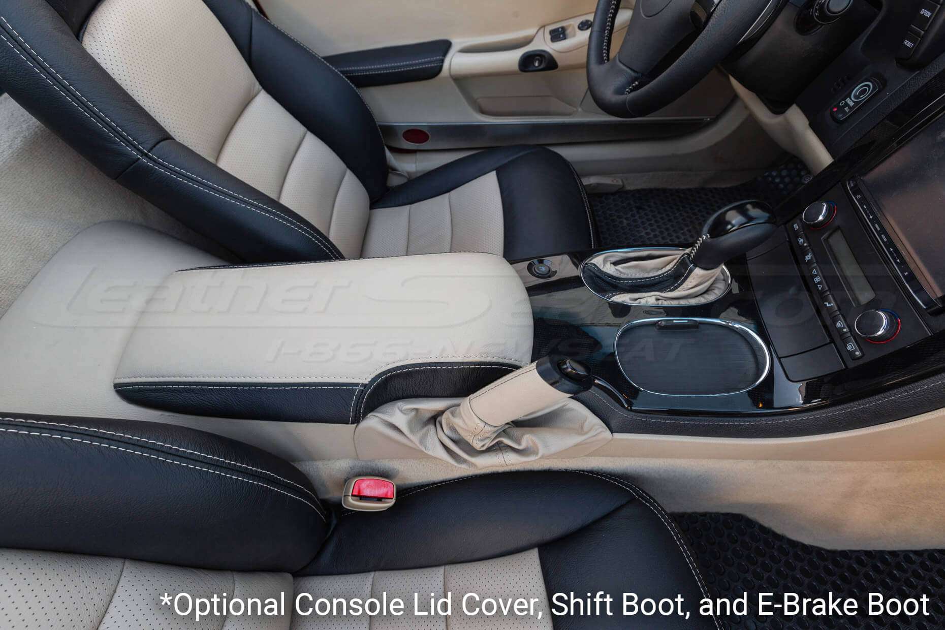 Installed 05-11 Chevrolet Corvette - Black & Sandstone - Console