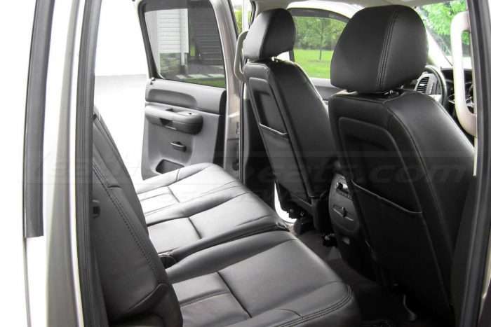 2007-2013 Chevrolet Silverado Leather Kit - Black - Installed - Rear Seats