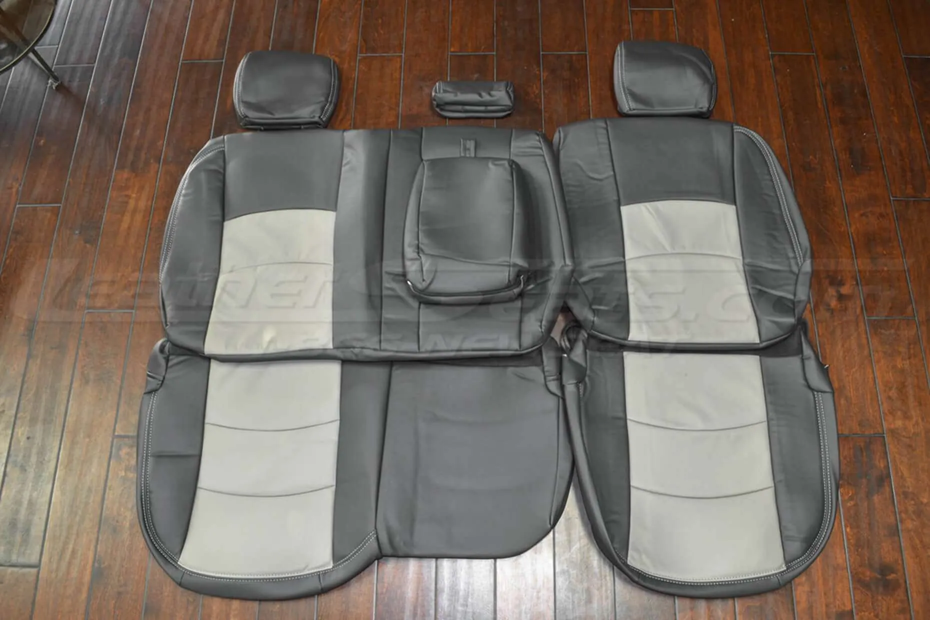 02-12 Dodge Ram Upholstery Kit - Dark Graphite & Slate - Rear seat upholstery with armrest