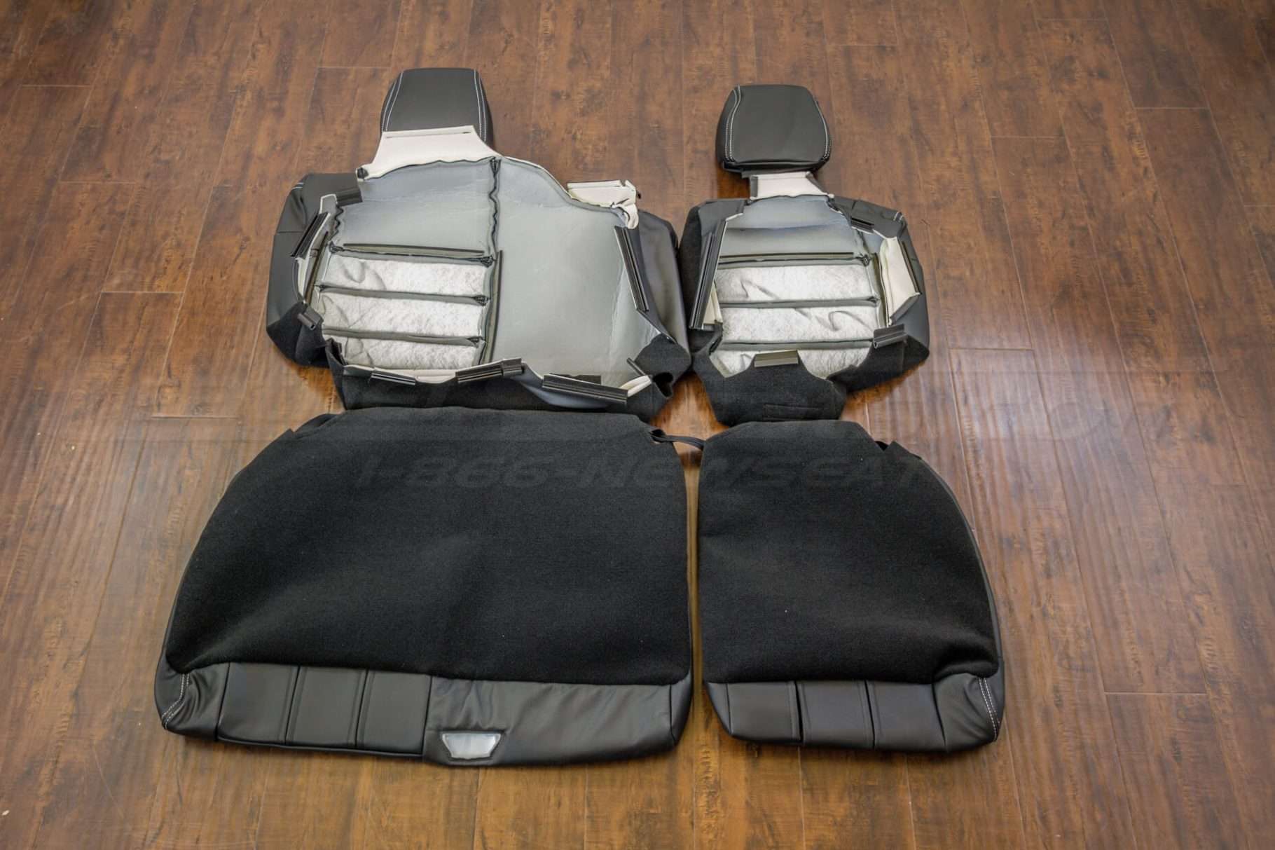 Jeep Wrangler Upholstery Kit - Black - Rear view of back seats