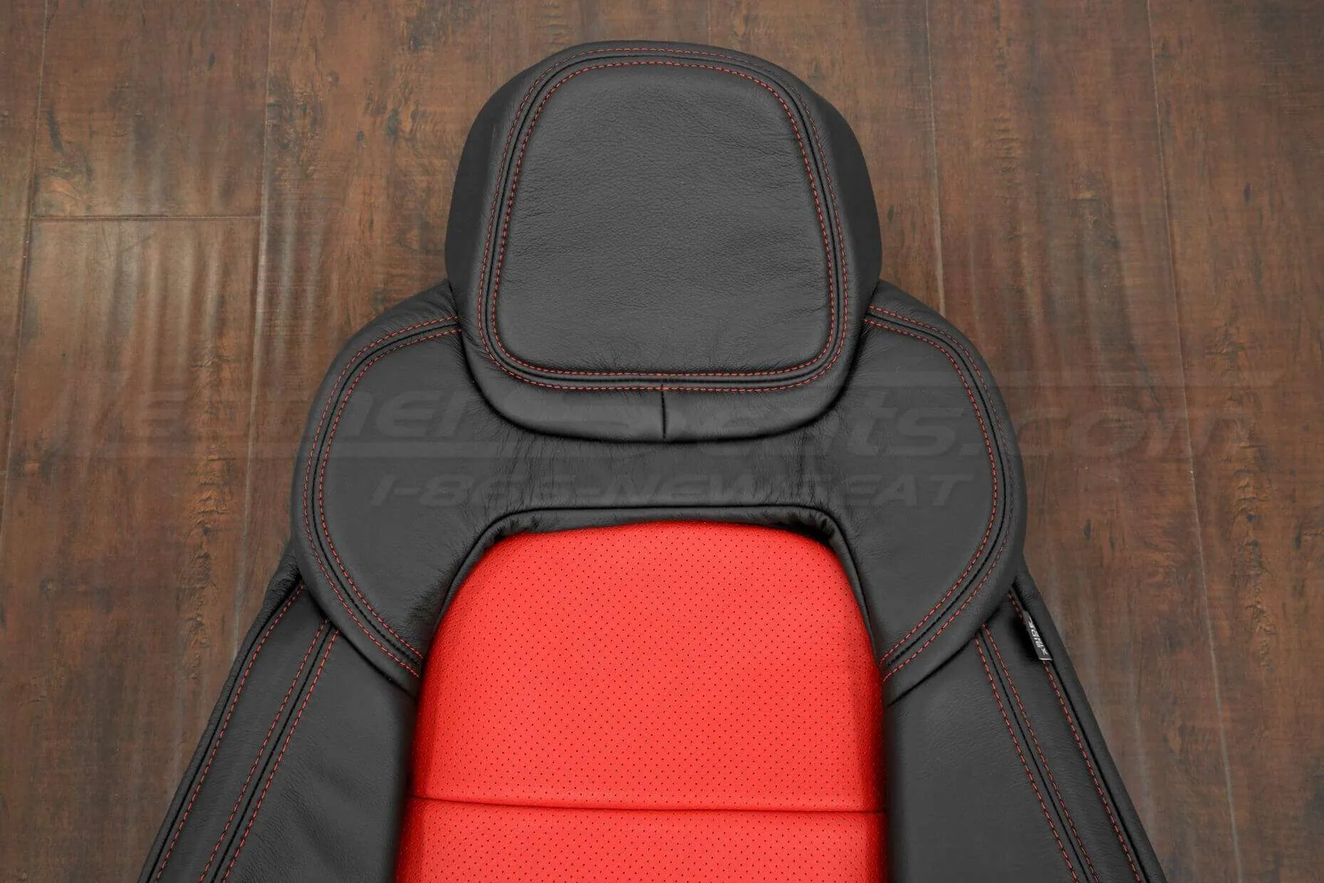 05-13 Chevrolet Corvette Upholstery Kit - Black & Bright Red - Headrest & upper insert