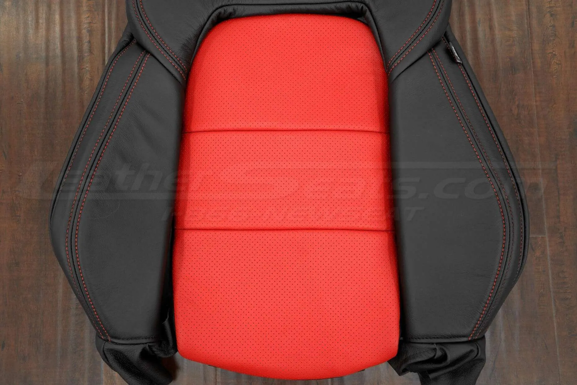 05-13 Chevrolet Corvette Upholstery Kit - Black & Bright Red - Perforated insert and Bolster