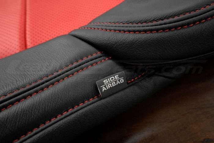 05-13 Chevrolet Corvette Upholstery Kit - Black & Bright Red - Air bag tag focus