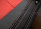 05-13 Chevrolet Corvette Upholstery Kit - Black & Bright Red - Bolster double-stitching close-up