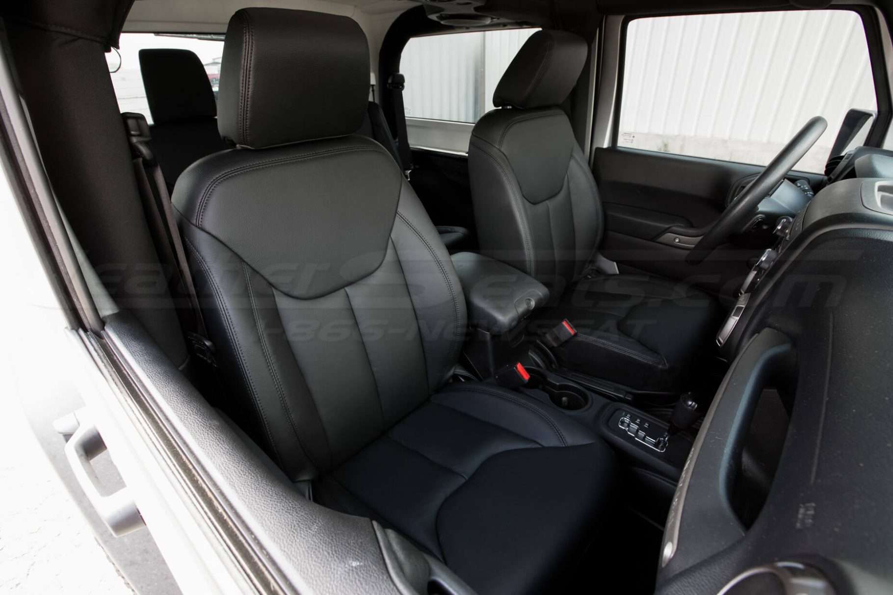 Jeep Wrangler Leather Seats - Black - Installed - Front passenger seat