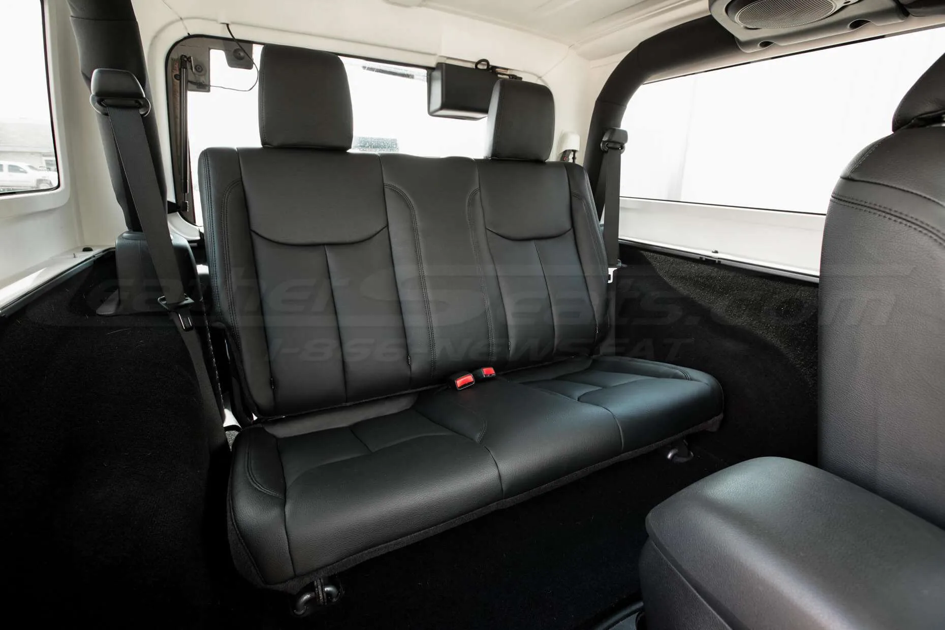 Jeep Wrangler Leather Seats - Black - Installed - Rear seats