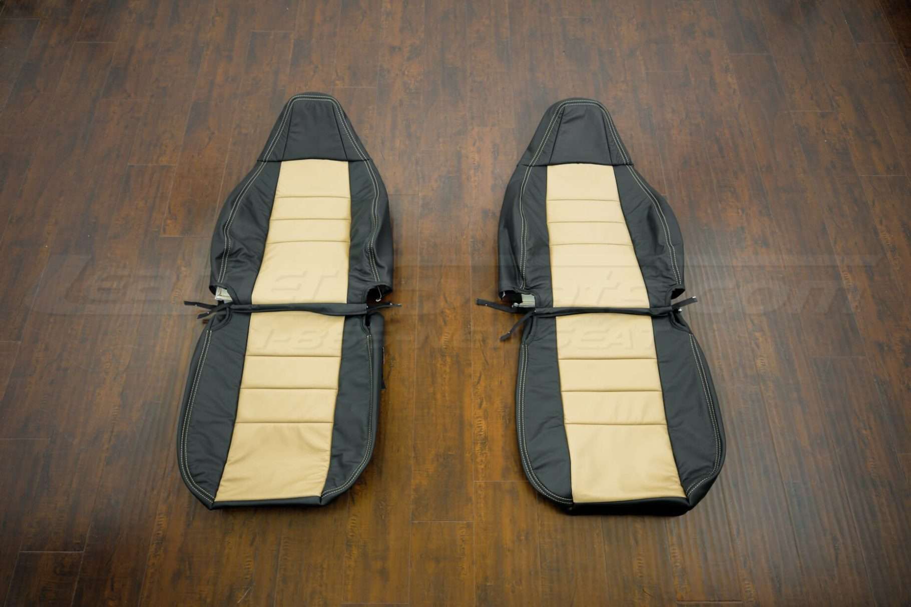 Jeep Wrangler Upholstery Kit - Black & Bisque - Front Seats