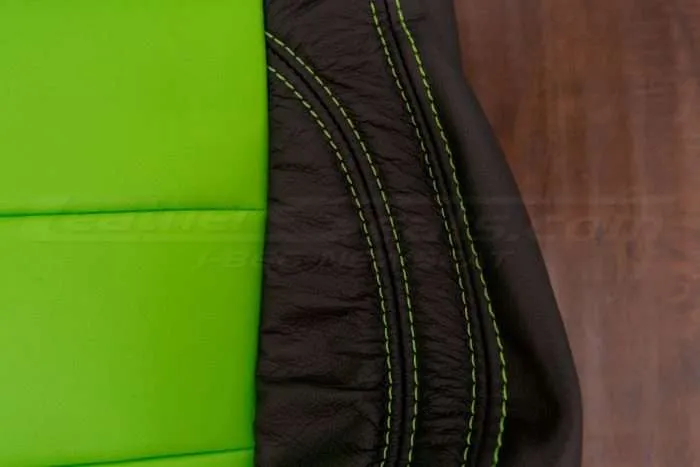 Jeep Wrangler Upholstery Kit - Black & Lime Green - Backrest lime green double-stitching