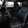 2013-2018 Jeep Wrangler Bespoked Leather Seats Installed- Black & Cobalt - Front interior from drivers side