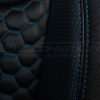 2013-2018 Jeep Wrangler Bespoked Leather Seats Installed- Black & Cobalt - Piazza blue wings and reticulated hex insert