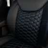 2013-2018 Jeep Wrangler Bespoked Leather Seats Installed- Black & Cobalt - Reticulated Hex backrest insert