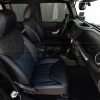 2013-2018 Jeep Wrangler Bespoked Leather Seats Installed- Black & Cobalt - Front interior passenger overhead view