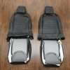 2013-2018 Jeep Wrangler Bespoked Leather Seats - Black & Cobalt - Back view of front seats