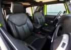 Jeep Wrangler Installed Leather Seats - Black & Piazza Green - Front interiors from passenger side