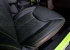 Jeep Wrangler Installed Leather Seats - Black & Piazza Green - Piazza Perforation & double-stitching