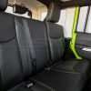 Jeep Wrangler Installed Leather Seats - Black & Piazza Green - Rear seat piazza perforation