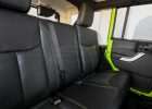 Jeep Wrangler Installed Leather Seats - Black & Piazza Green - Rear seat piazza perforation
