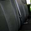 Jeep Wrangler Installed Leather Seats - Black & Piazza Green - Rear seat piazza perforation close-up