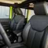 Jeep Wrangler Installed Leather Seats - Black & Piazza Green - Front backrest and headrest alternative angle