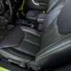Jeep Wrangler Installed Leather Seats - Black & Piazza Green -Front drivers seat top-down view