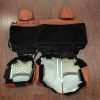 Jeep Wrangler Reticulated Upholstery Kit - Mitt Brown - Back view of rear seats