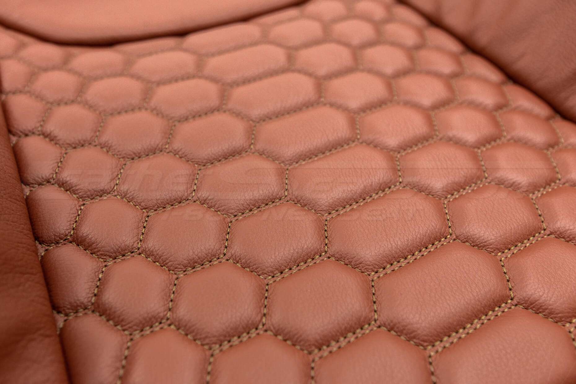 Jeep Wrangler Reticulated Upholstery Kit - Mitt Brown - Reticulated Hex insert close-up
