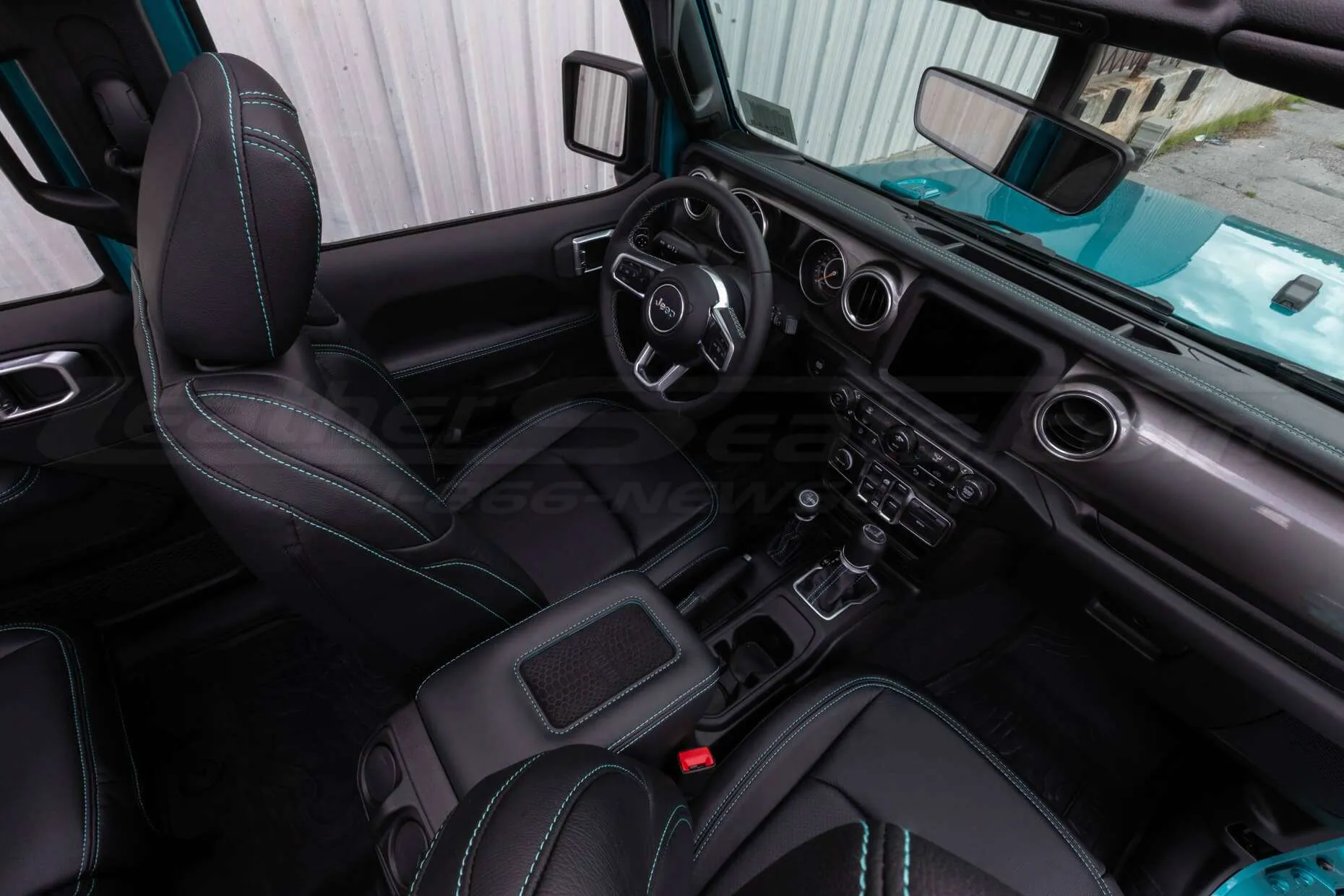 Jeep Wrangler JL Upholstery Kit - Black - Installed - Driver seat overhead