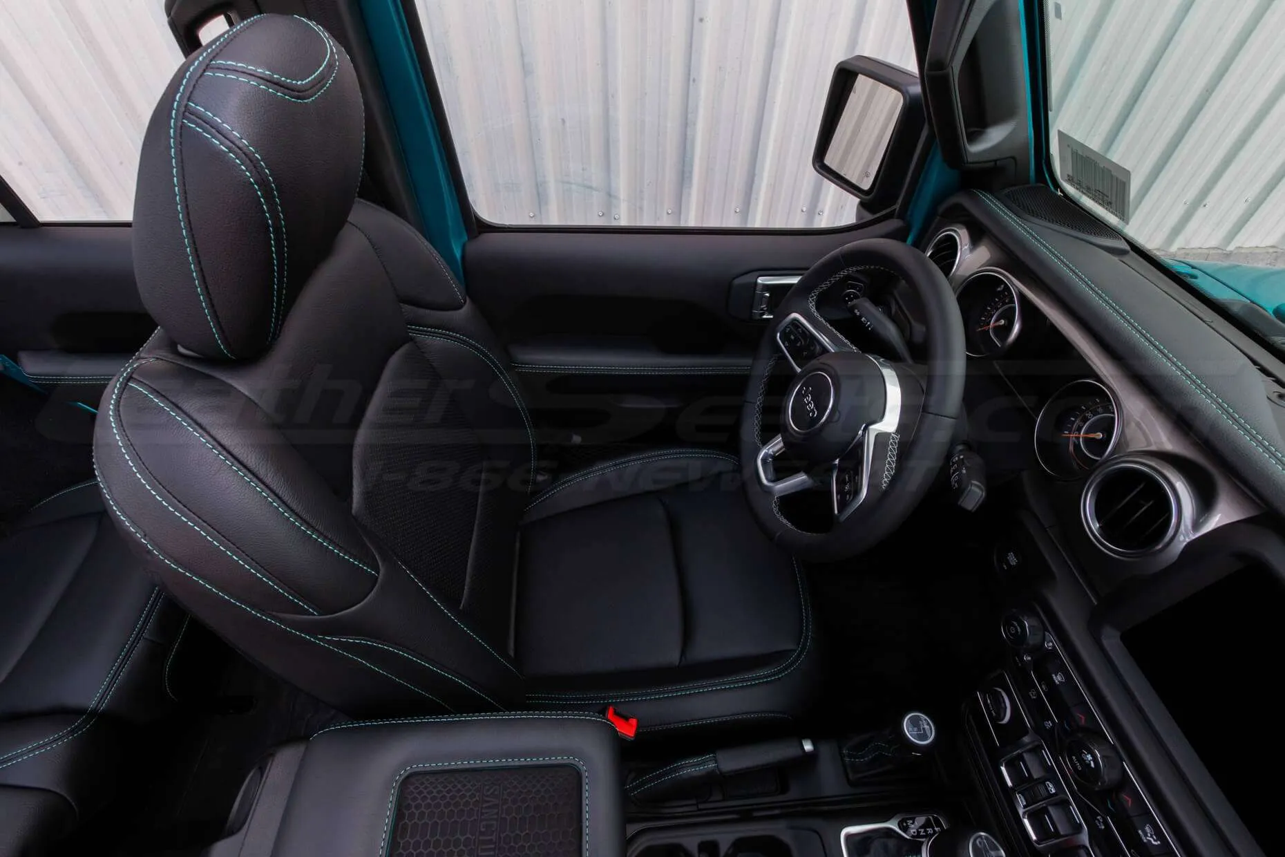 Jeep Wrangler JL Upholstery Kit - Black - Installed - Driver's seat overhead 2
