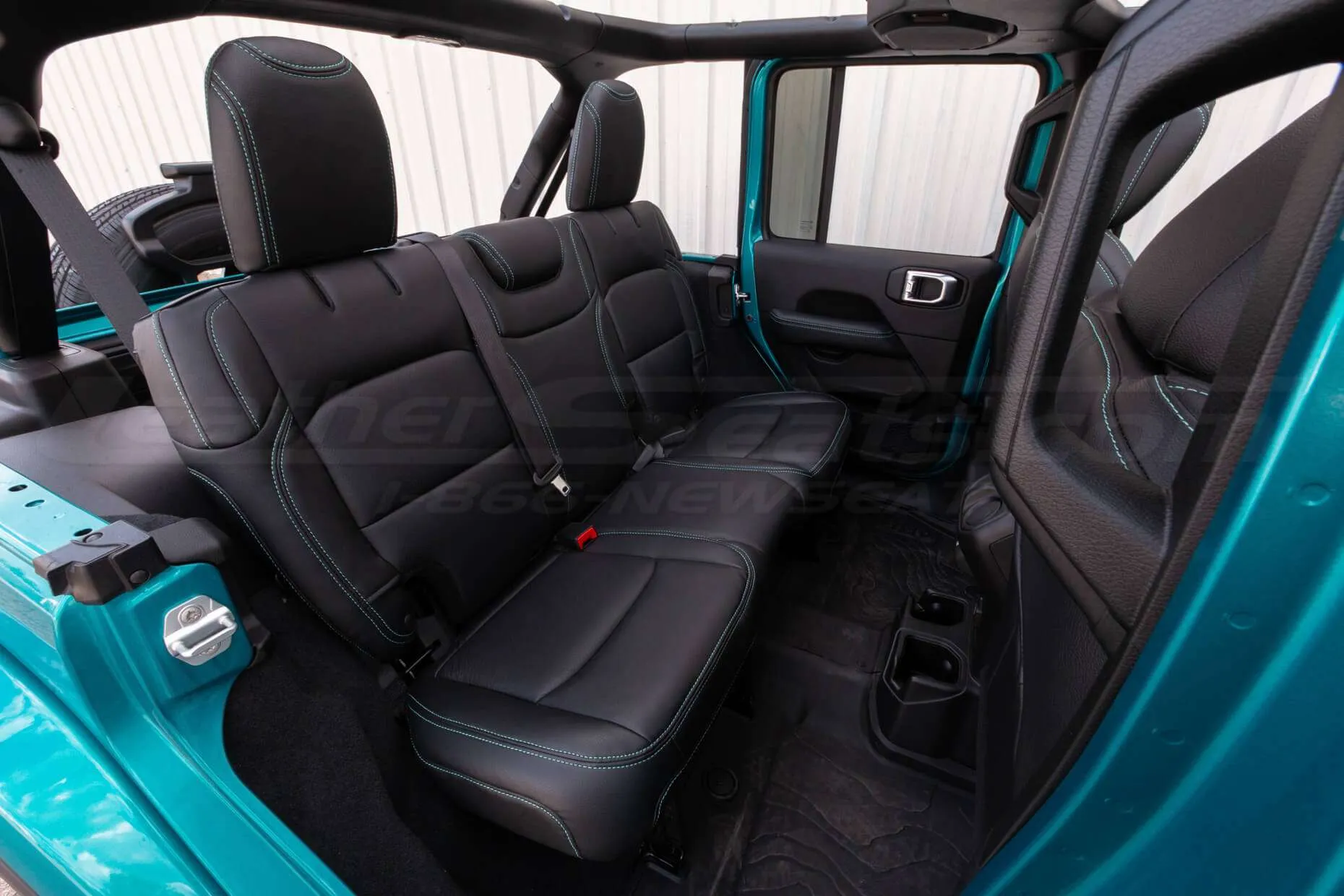 Jeep Wrangler JL Upholstery Kit - Black - Installed - Rear seats