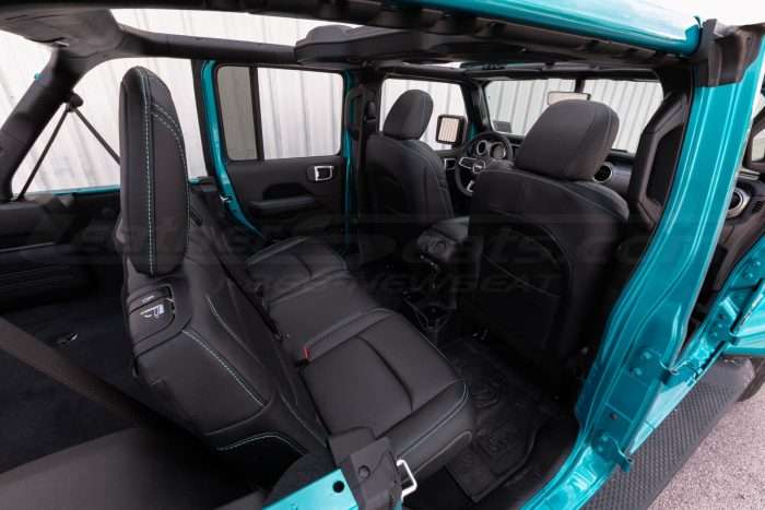 Jeep Wrangler JL Upholstery Kit - Black - Installed - Rear seats & back of front seats