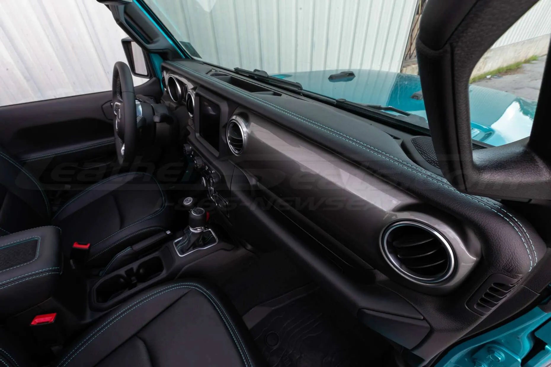Jeep Wrangler JL Upholstery Kit - Black - Installed - Front dashboard