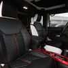 2013-2018 Jeep Wrangler Reticulated Hex installed Upholstery Kit - White/Black/Bright Red - Passenger seat backrest and headrest