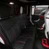 2013-2018 Jeep Wrangler Reticulated Hex installed Upholstery Kit - White/Black/Bright Red - Rear seats