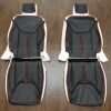 2013-2018 Jeep Wrangler Reticulated Hex Upholstery Kit - White/Black/Bright Red - Front seat upholstery