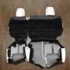 2013-2018 Jeep Wrangler Reticulated Hex Upholstery Kit - White/Black/Bright Red - Back view of rear sets