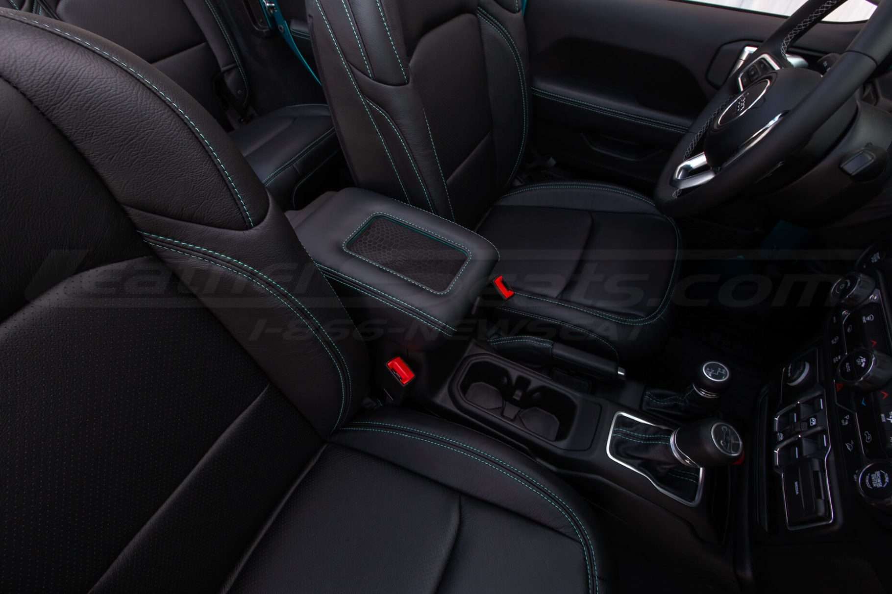 Custom Jeep interior with Sanctum Wireless Charging Console