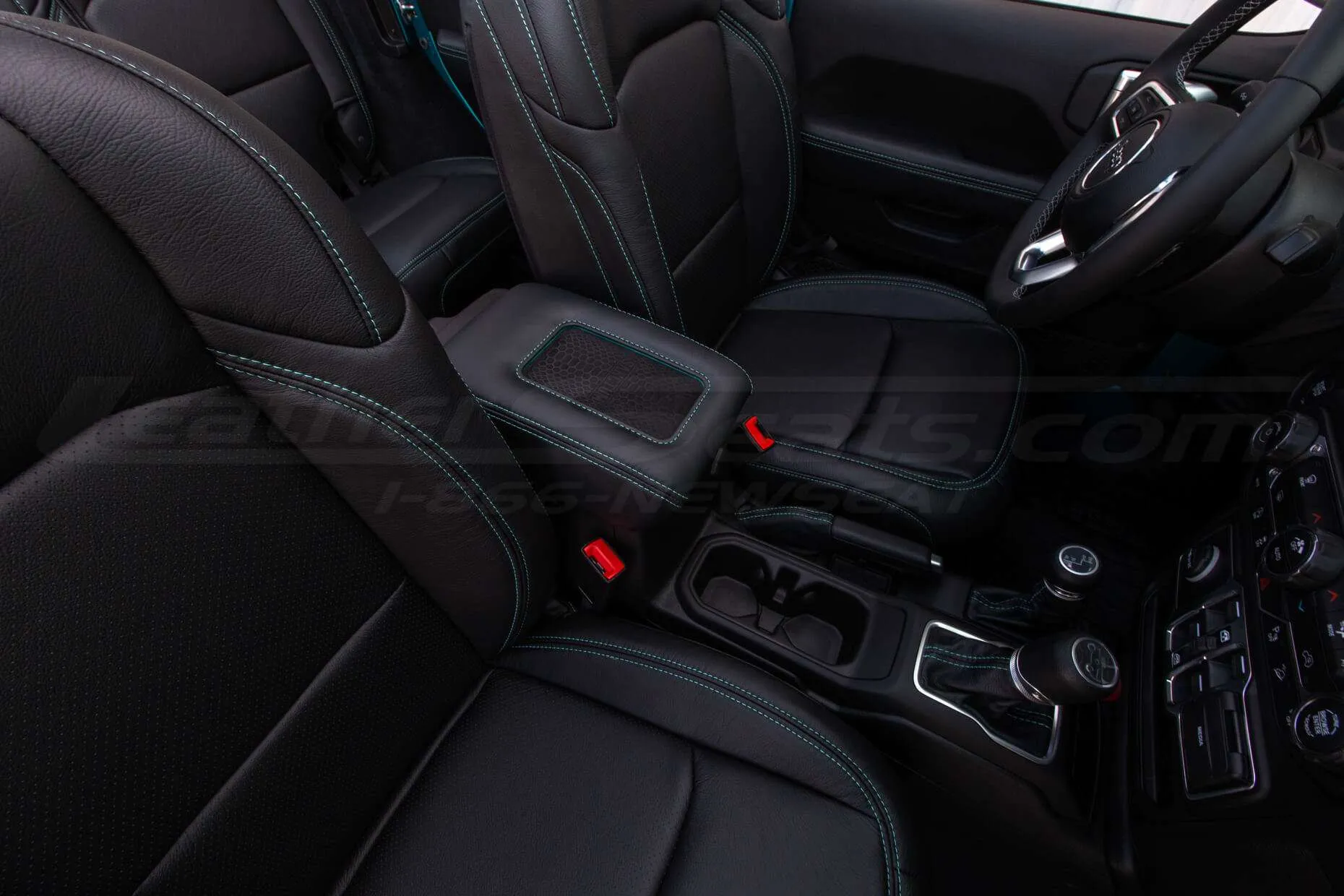 Custom Jeep interior with Sanctum Wireless Charging Console