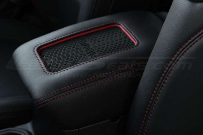 Custom center console with red double-stitching